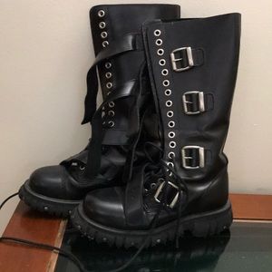 emo black boots